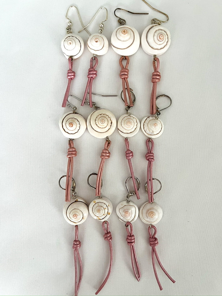 Breast Cancer Awareness Shell Earrings
