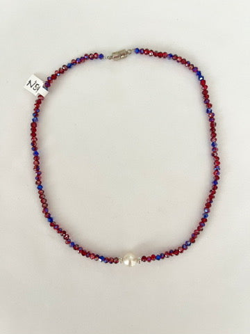 Beaded Single Pearl Necklace