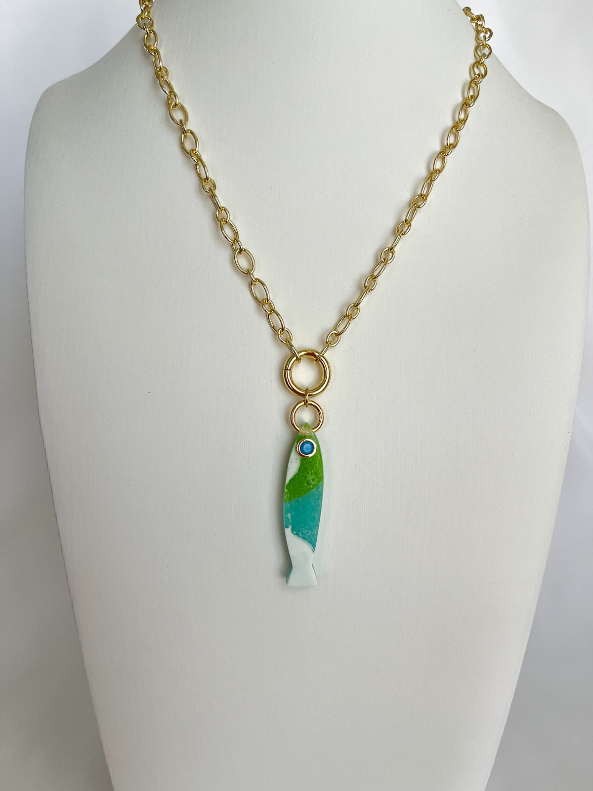 Fisher Single Charm Holder Necklace - Tide