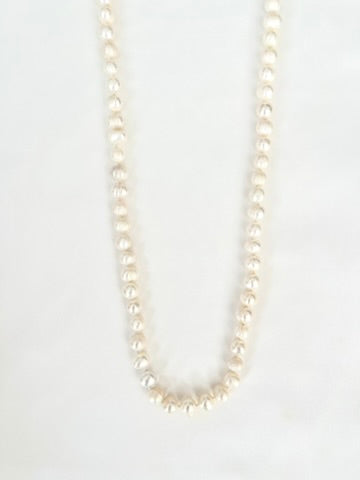 White Freshwater Pearl Rope Necklace 44"