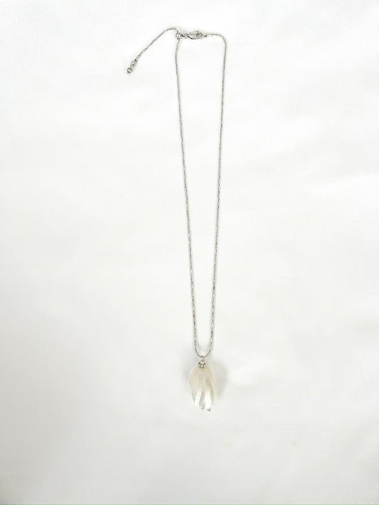 Silver Mouth Shell on Silver Chain