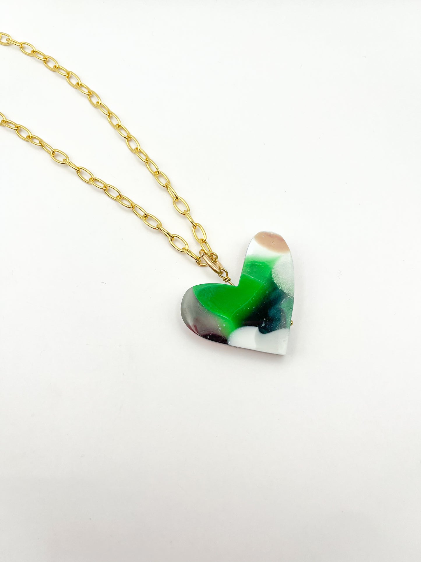 Heart Pendant Necklace Conch