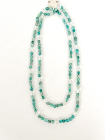 X-Long Russian Amazonite Necklace 50"