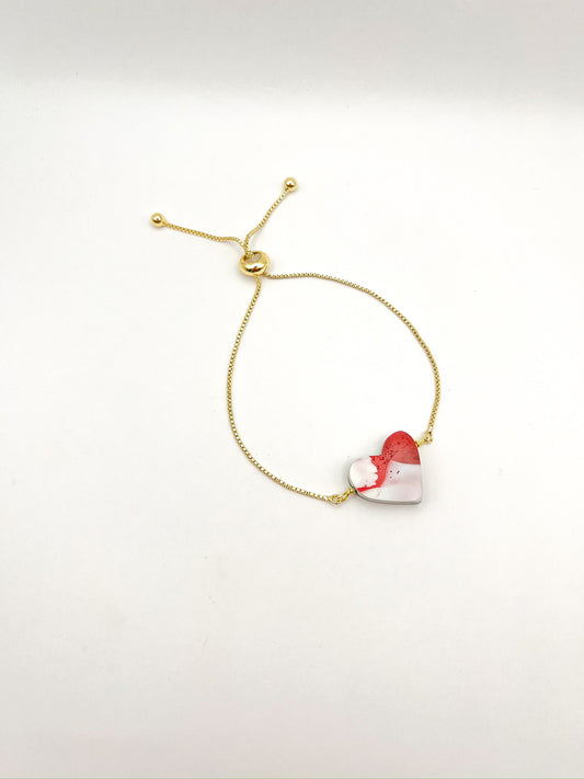 Heart Bolo Bracelet Scallop