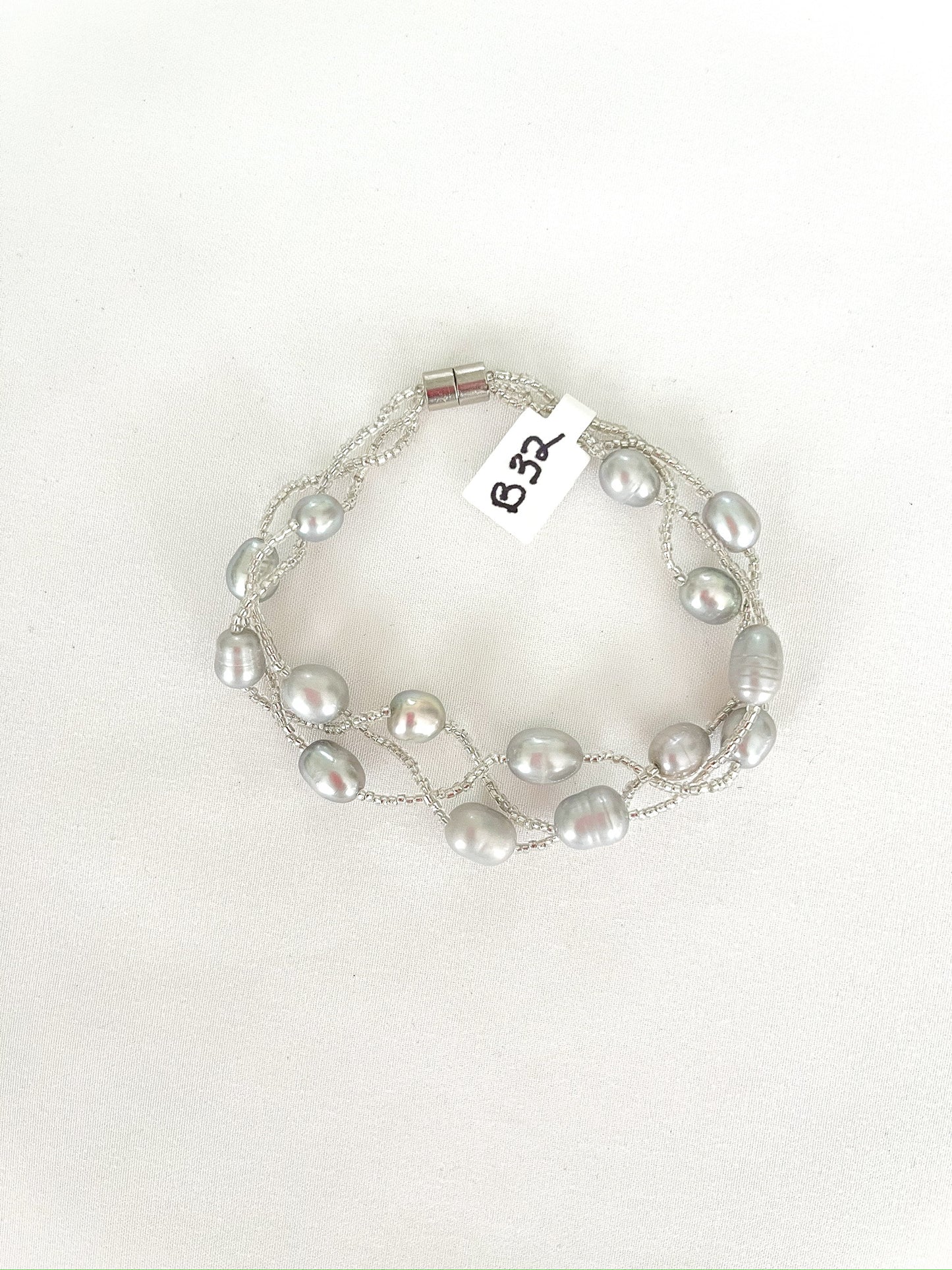 Multi-strand Grey Pearl Bracelet