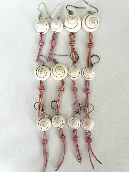 Breast Cancer Awareness Shell Earrings