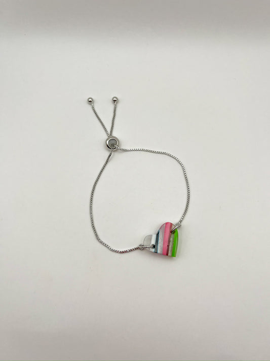 Heart Bolo Bracelet Shells