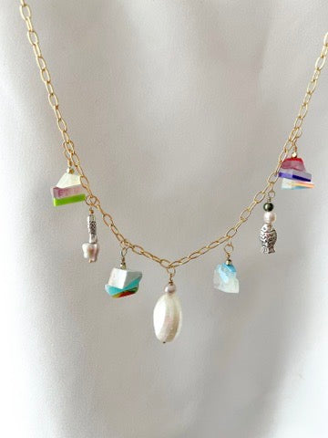 Glassy Charm Necklace - Breeze