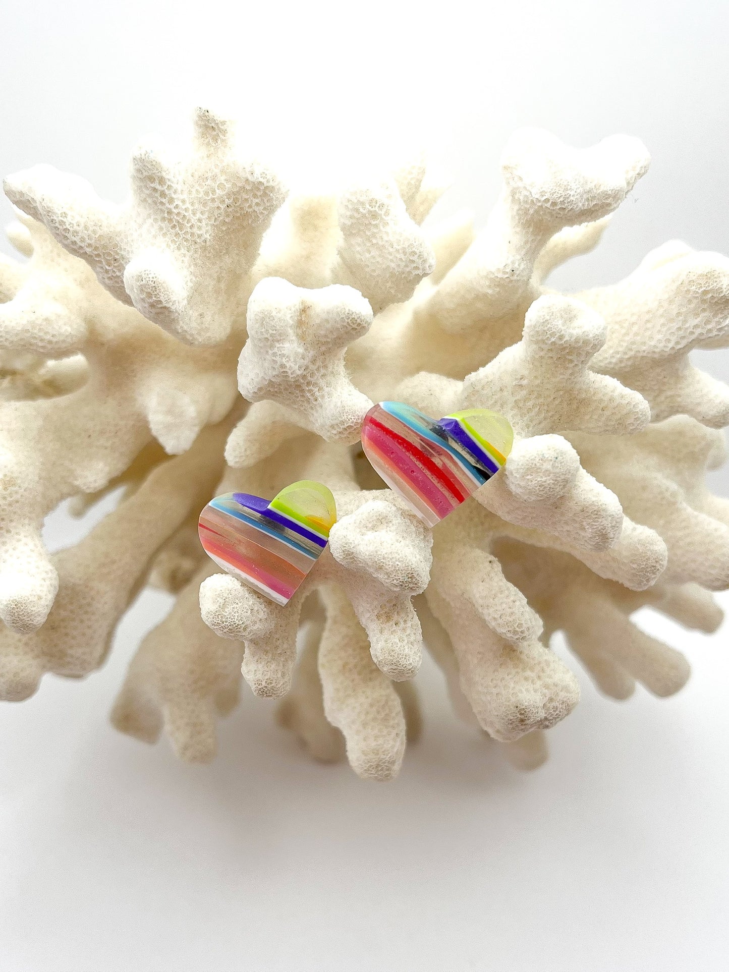 Heart Studs Painted Sky