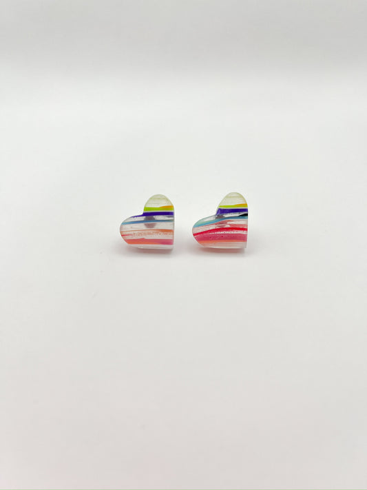 Heart Studs Painted Sky