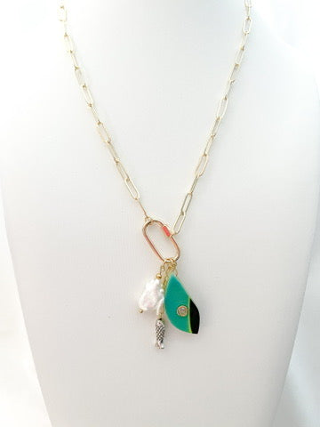 Fisher Charm Holder Necklace - Kelp