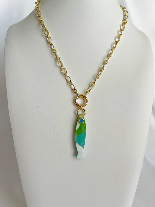 Fisher Single Charm Holder Necklace - Tide