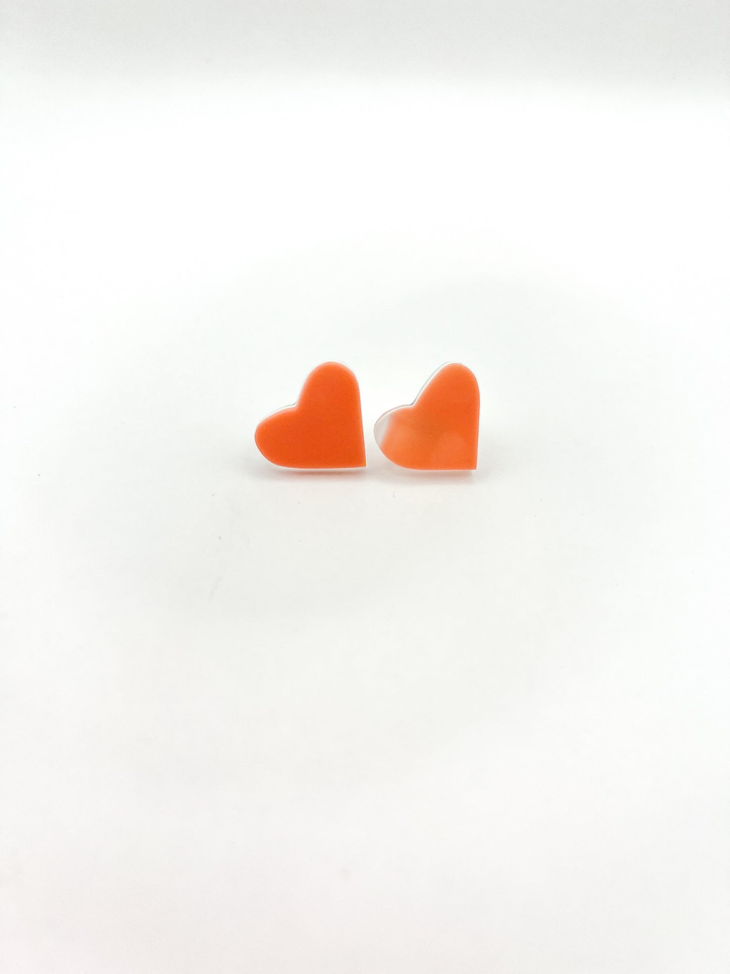 Heart Studs Coral