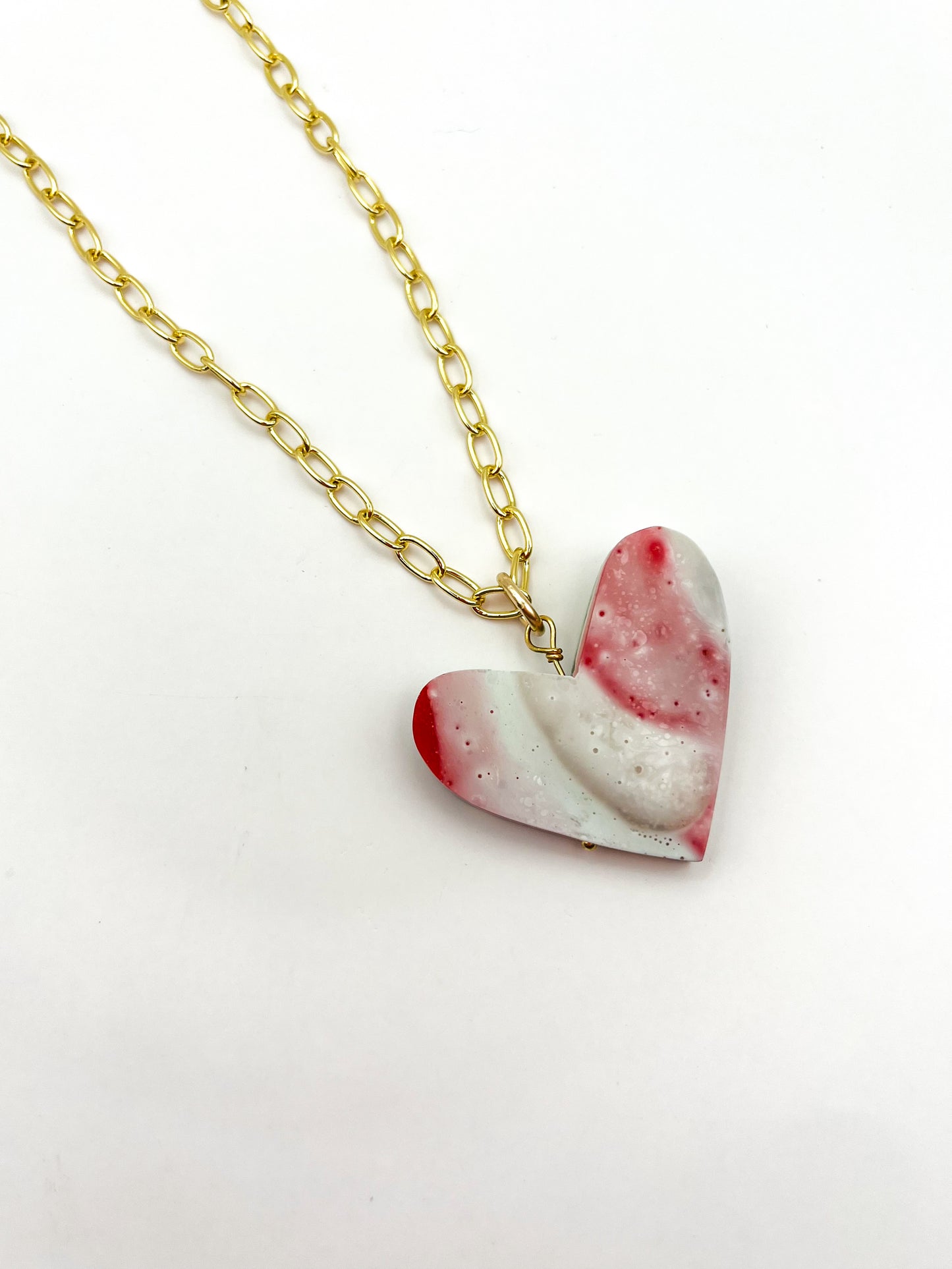 Heart Pendant Necklace Red Tide